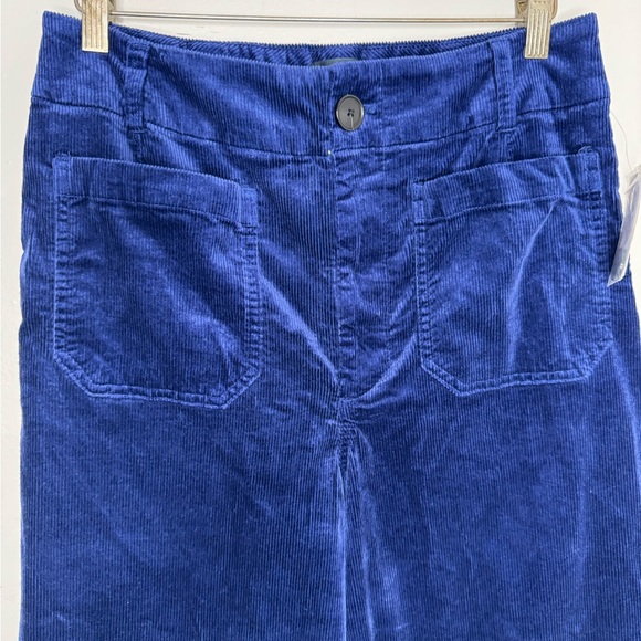 Anthropologie Maeve The Colette blue velvet cropped wide leg pants retro boho - Picture 9 of 9
